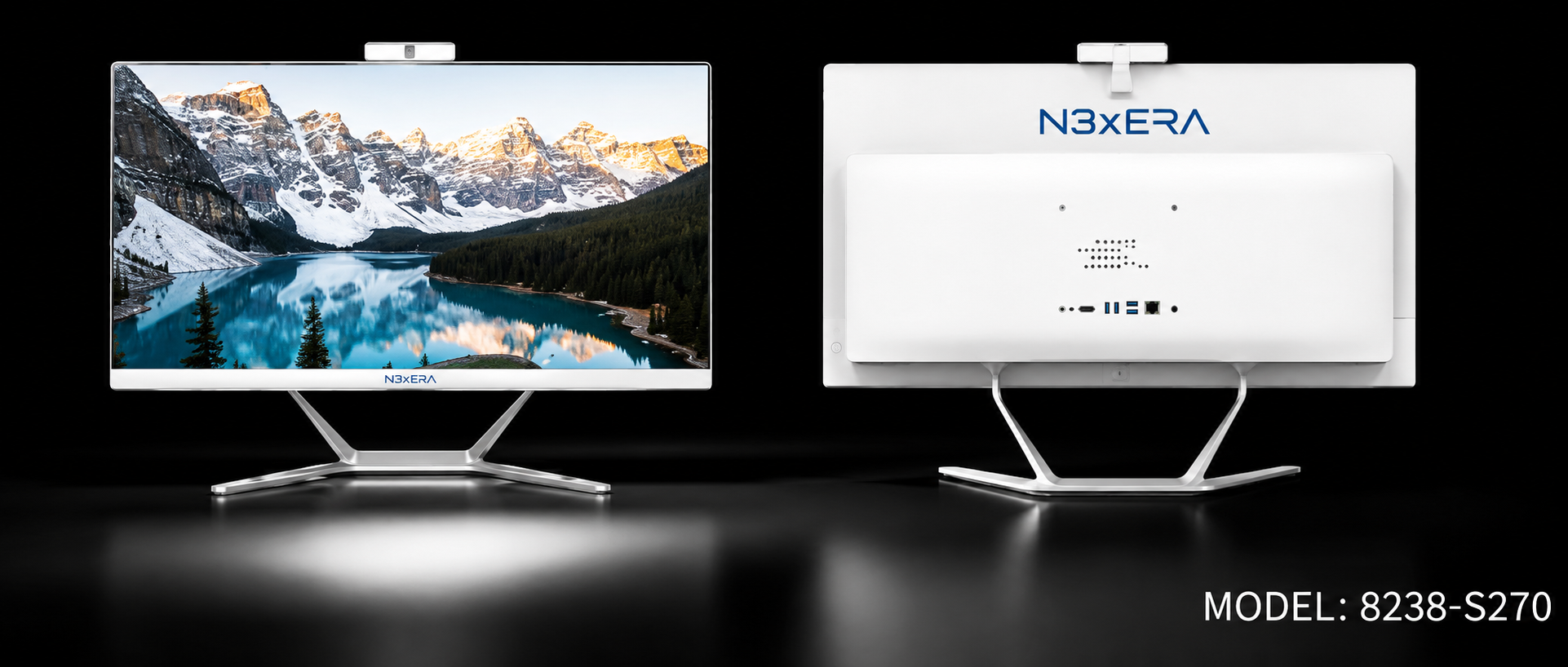 N3XERA 24-inch All-in-One Desktop PC front and rear view